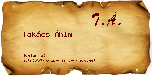 Takács Áhim névjegykártya